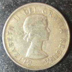 1957 Canadian 50 Cent piece.  