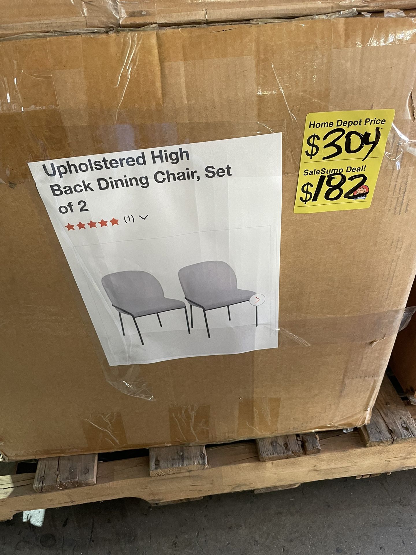 SaleSumo Upholstered High Back Dining Chair, Set of 2