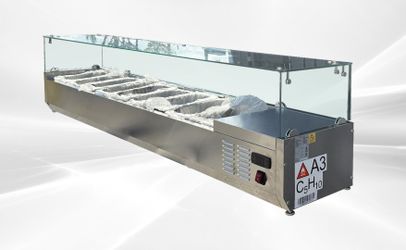 NSF Countertop Stainless Steel 9 Pans Salad Showcase CS-18...