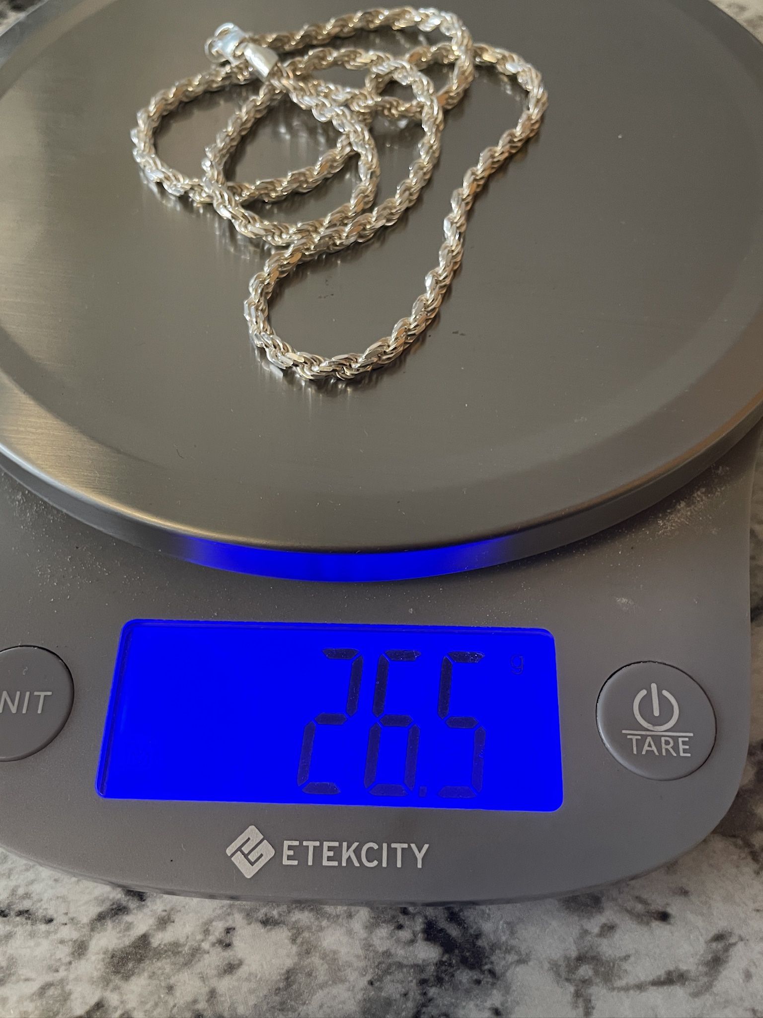 silver rope chain