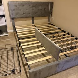 Queen bed frame with drawers