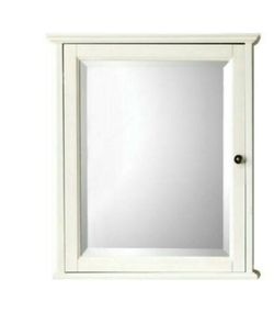 Home Decorators Collection Hamilton 23-3/4 in x 27 in H framed bathroom mirrored medicine cabinet in ivory