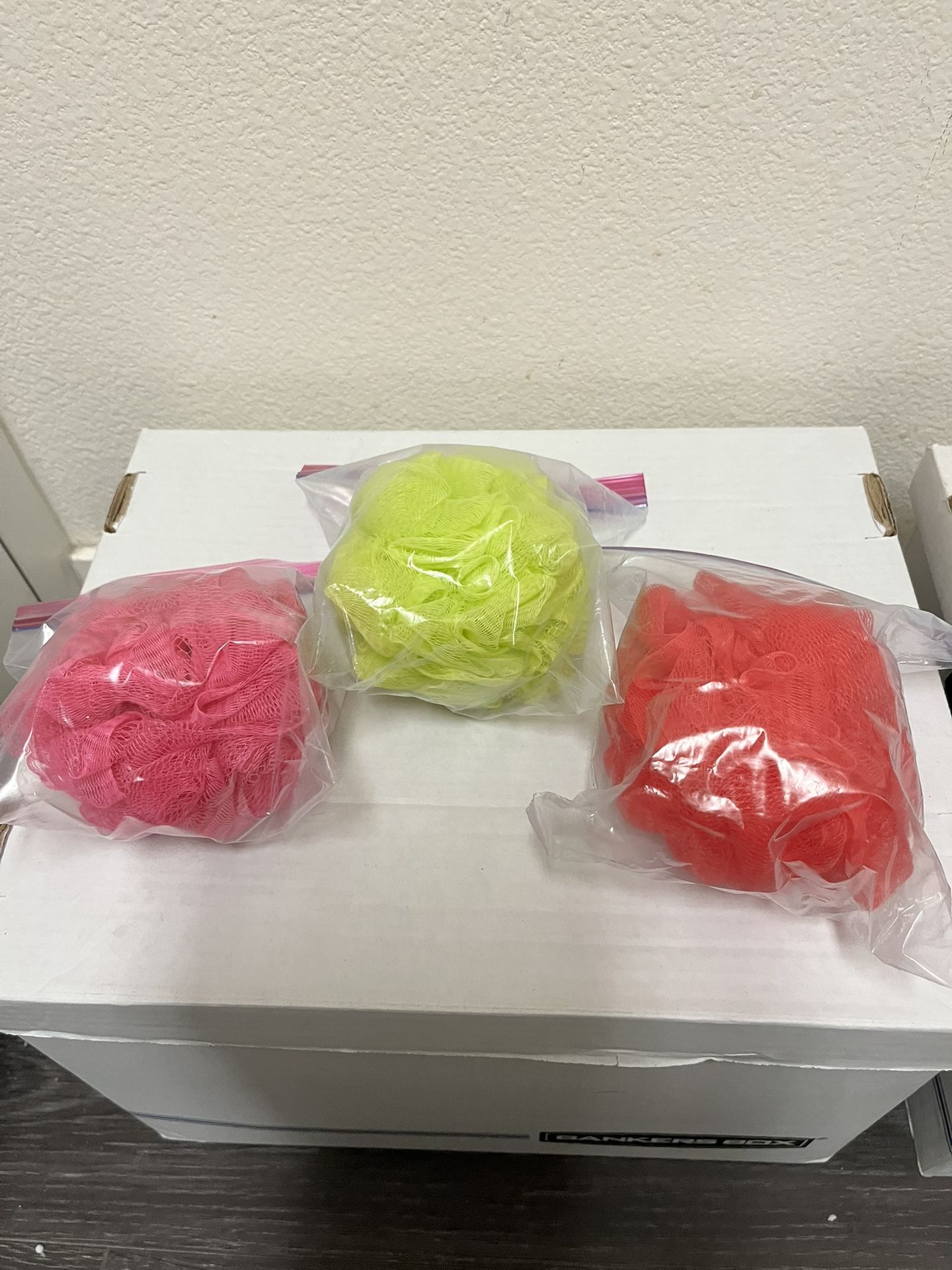 (3) - Jumbo Shower Sponges On Rope - (New) $ 3 - For All - 3