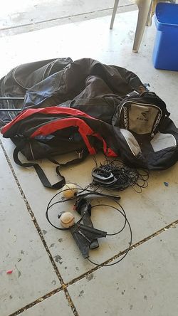 Used baseball bags, and hitting trainer