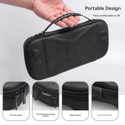 Game Console Handheld Storage Bag with 10 Cartridge Slots- Black Leather