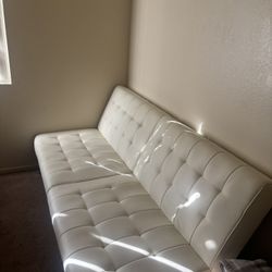 White Futon Sofa Bed – Clean, Minimal, Great Condition