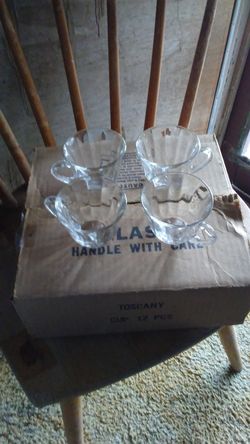 New!! Set of 12 crystal clear cups