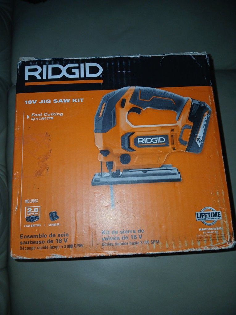 RIDGID
18V Cordless Jig Saw Kit with 2.0 Ah Lithium-Ion Battery and Charger