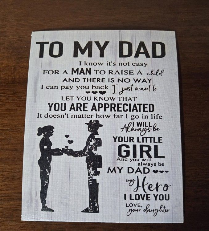 "My Dad, My Hero" 8x10 Handmade Canvas Art – Framed Gift Idea
Perfect For Father's Day
