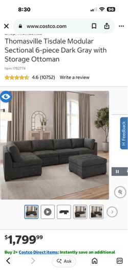 Dark gray sectional from Costco