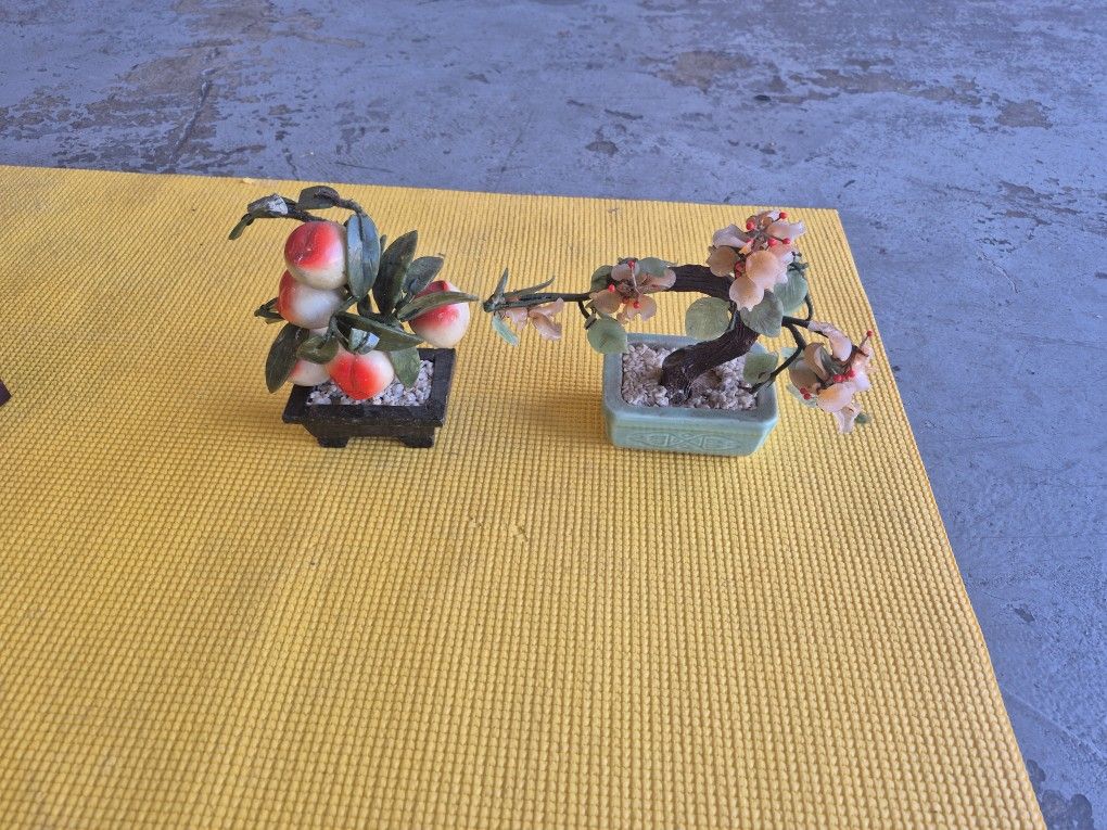 Chinese Decoration Bonzai Tree Set Of 2