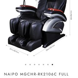 Naipo MGCHR-RK2106C Full Body Shiatsu Massage Chair – Zero Gravity Massage Chair (Retail $2,499)