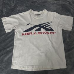 Hellstar Sport Logo Gel Tee Shirt White/red Size Small