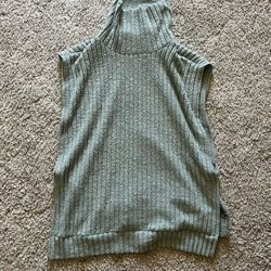 Green Turtleneck Over Shirt