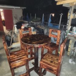 Bar Table And 4 His And Hers Bar Stools