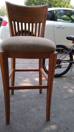 Wooden 32" Bar Height Cushion Chair