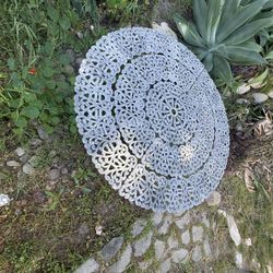 Ornate Metal Patio Table And Two Chairs