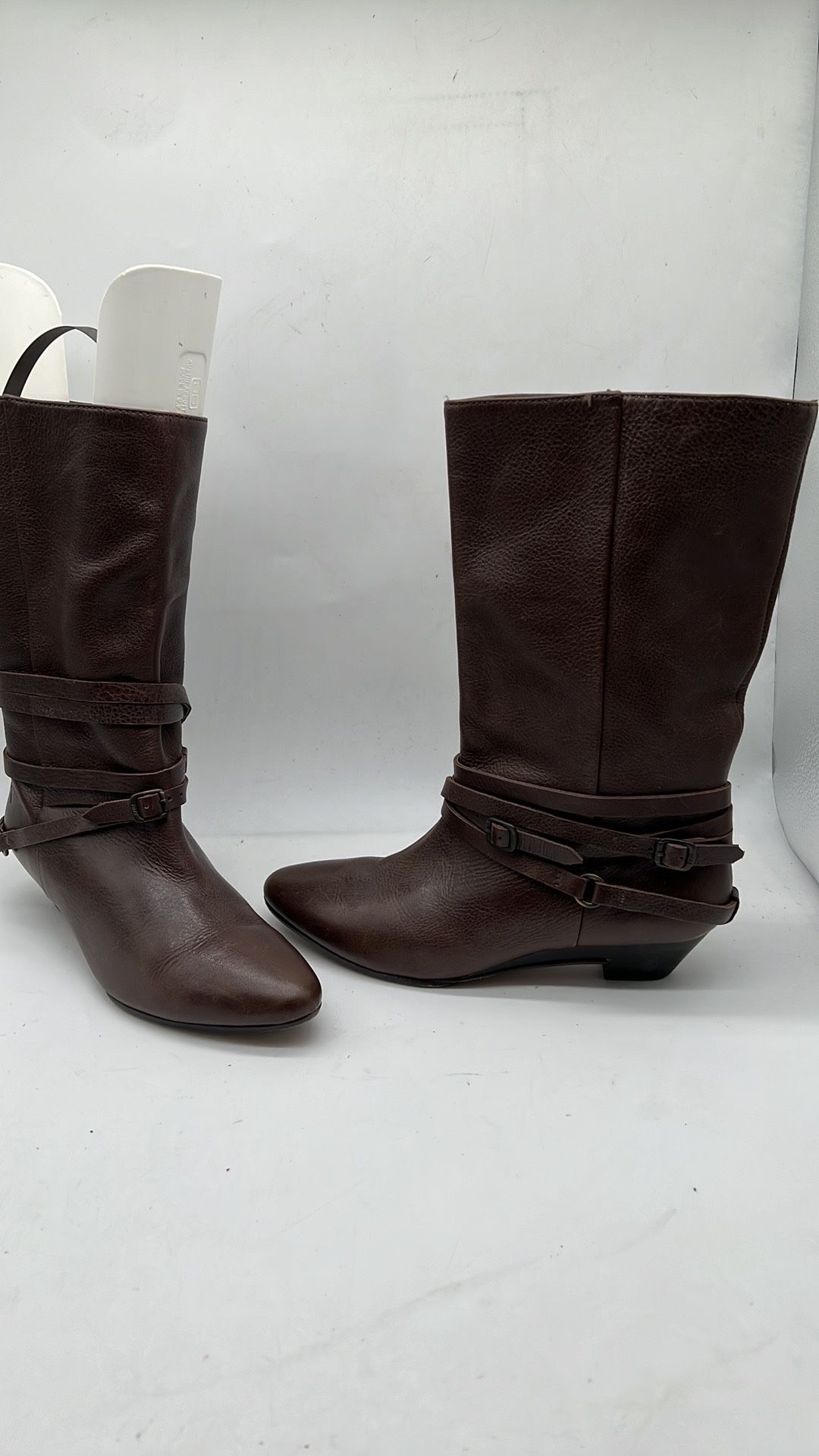 Frye mid calf boots 37444 low wedge size 6.5 M