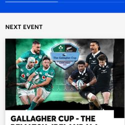 Gallagher Cup Ireland Vs. New Zealand Rugby Match At Soldier Field This Saturday