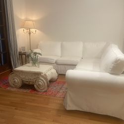 Ektorp White Slip Covered Sectional Sofa