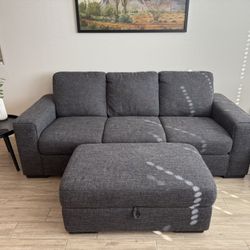 Grey Couches And Ottomans