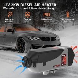 2KW Diesel Heater, 12V Parking Air Heater with Timer LCD Display Remote Control for Sedan, Micro Car, Small Truck, Panel Van, Pickup