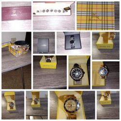 Invicta, Movado, Bulova Watches for sale, Also a Burberry Belt and a Jewels Jurgensen Watch