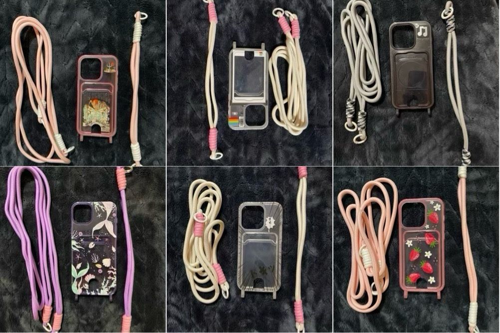 iPhone 14 Pro Cases With Rope Lanyard And Rope Wristlet NEW