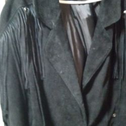 Ladies Suede Leather Fringe Jacket
