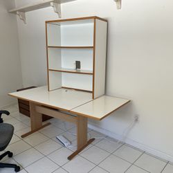 White Table With Shelves