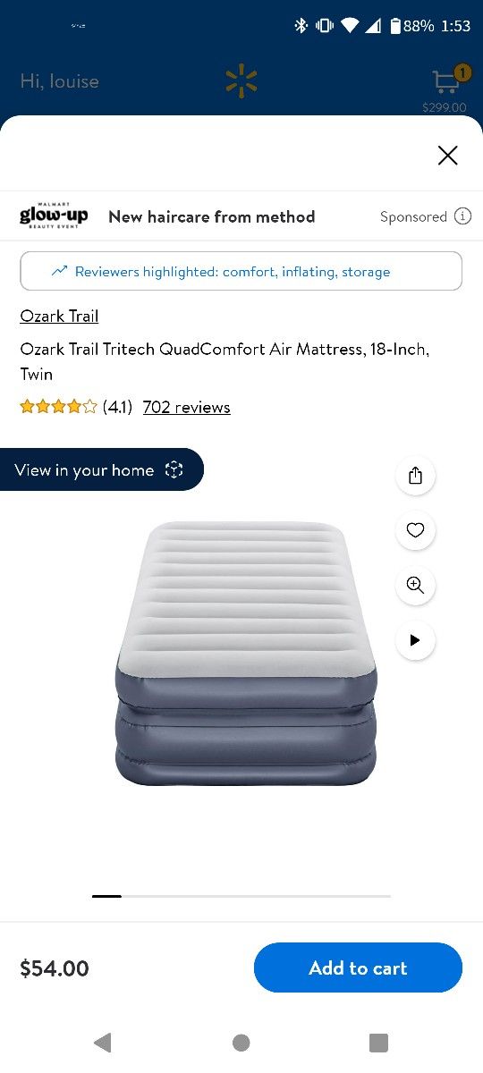 Ozark Trail Double High Twin Air Mattress