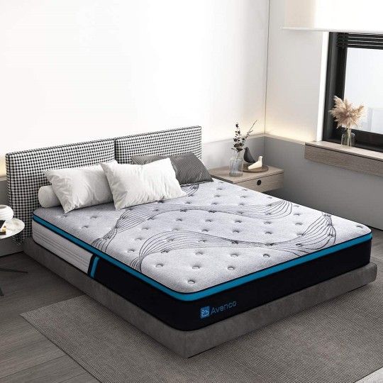 Avenco Innerspring And Cold Foam 10 Inch Hybrid King Mattress New In Box

