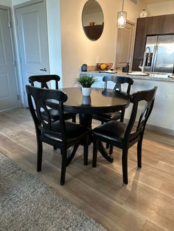 Black Round Kitchen Table 5pc Set