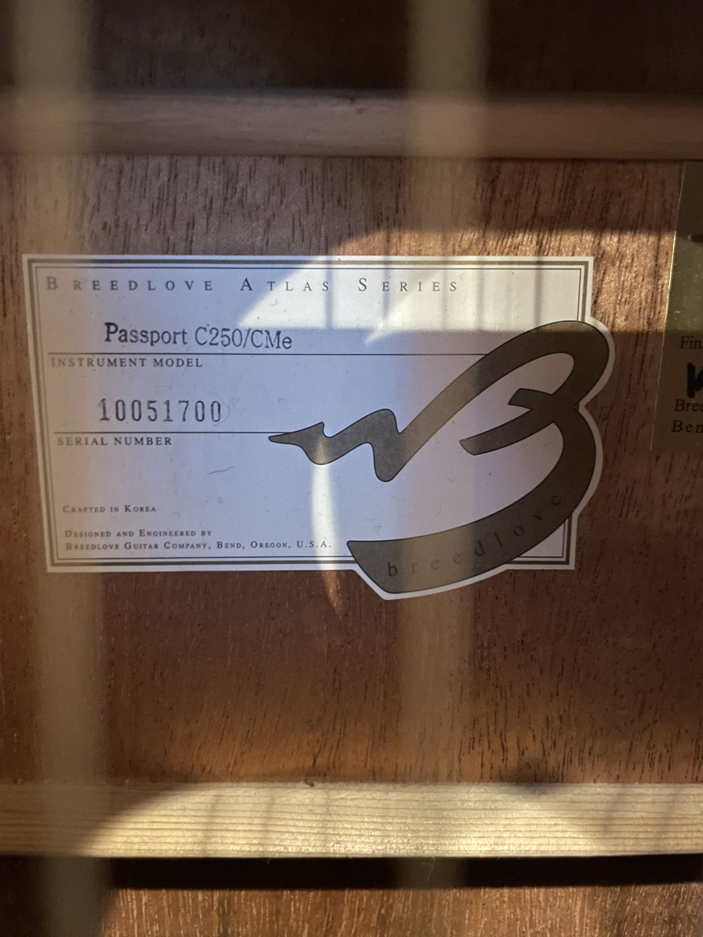 Breedlove passport C250/CME Acoustic electric Guitar for Sale in