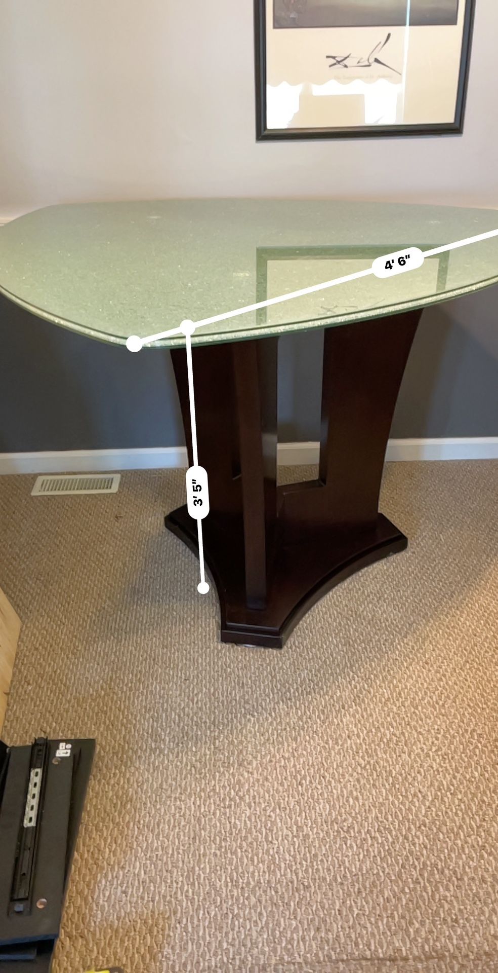 Crackle Glass Counter Height Dining Table