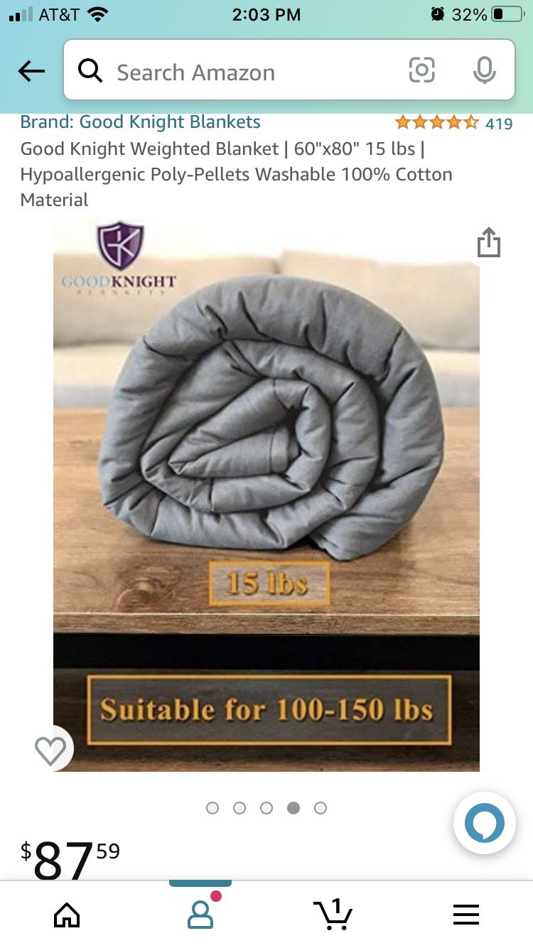 Nearly New Good Knight 15 Pound Weighted Blanket