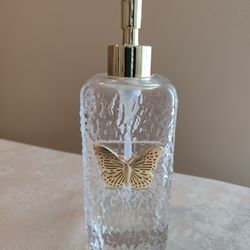 Glass Liquid Soap Dispenser. New.