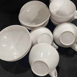 Boontonware 11 Pieces White Cup and Saucer