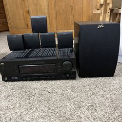 JVC Surround Sound RX-5030VBK Receiver, Speakers and Sub