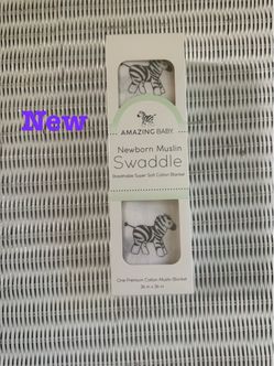 Zebra muslin swaddle blanket
