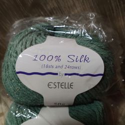 BRAND NEW, 100% SILK, (2) ROLLS, 50g EACH ROLL, HAND SPUN BY ESTELLE, GREAT PRICE!