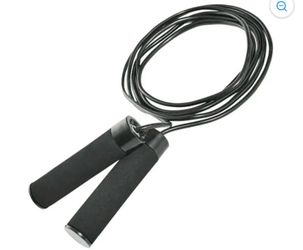 Athletic Works Adjustable Weighted Jump Rope, Adjusts up to 9' Length, Black