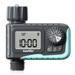 RAINPOINT Sprinkler Timer, Programmable Water Timer for Garden Hose, Outdoor Soaker Hose Timed with Rain Delay/Manual/Automatic Watering System, Digit