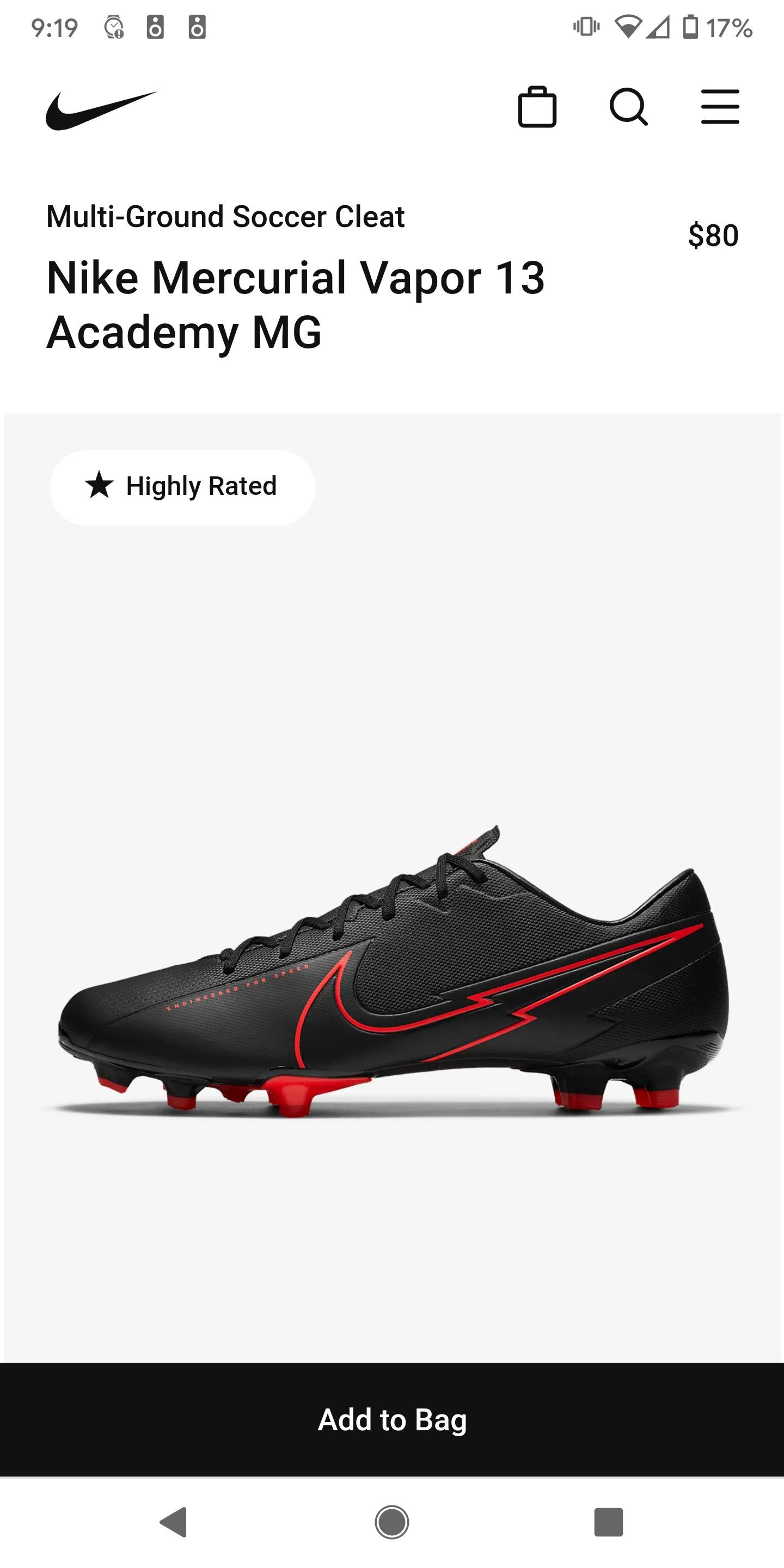 Nike Cleats Vapor 13