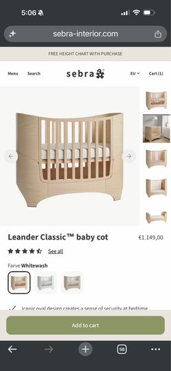 Leander crib and toddler bed and mattress