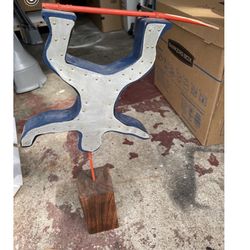 Unique Metal Upside Down Man Statue 