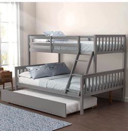 Twin/Full Bunk bed with trundle