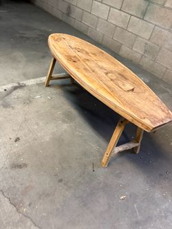Solid Wood Surfboard-Shaped bench 48”