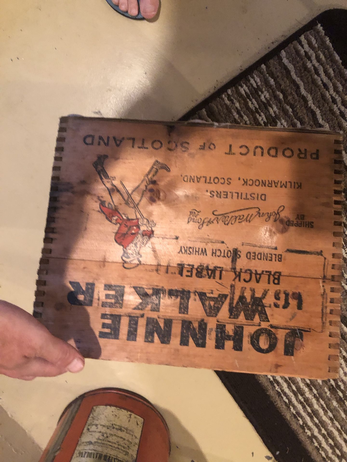 Vintage Johnnie Walker Black Label Wood Box