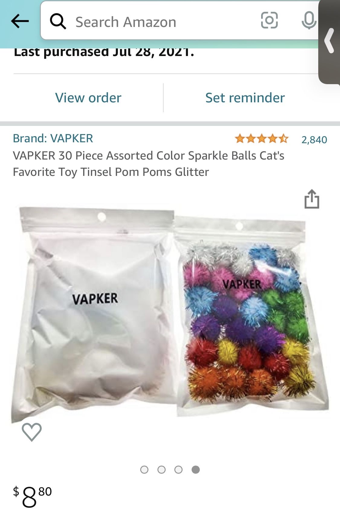 Assorted Color Sparkle Balls For Cats Toys